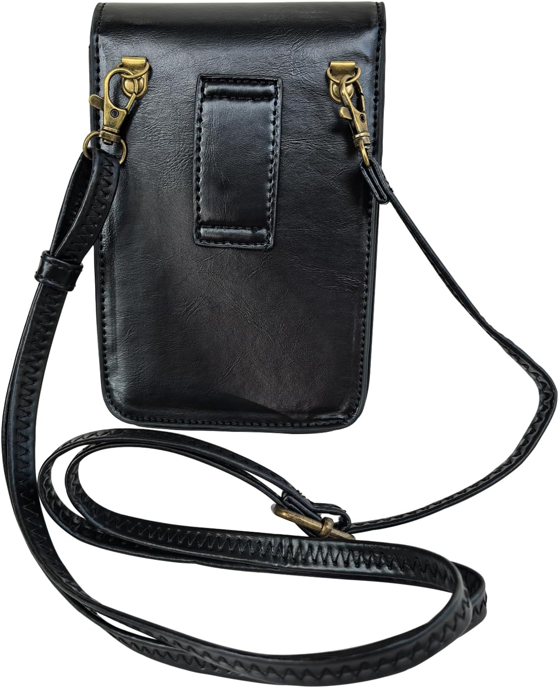 Larswon Renaissance Bag, Medieval Leather Belt Bag - Crossbody, Cell Phone Pouch (Black - Gem) - Image 4