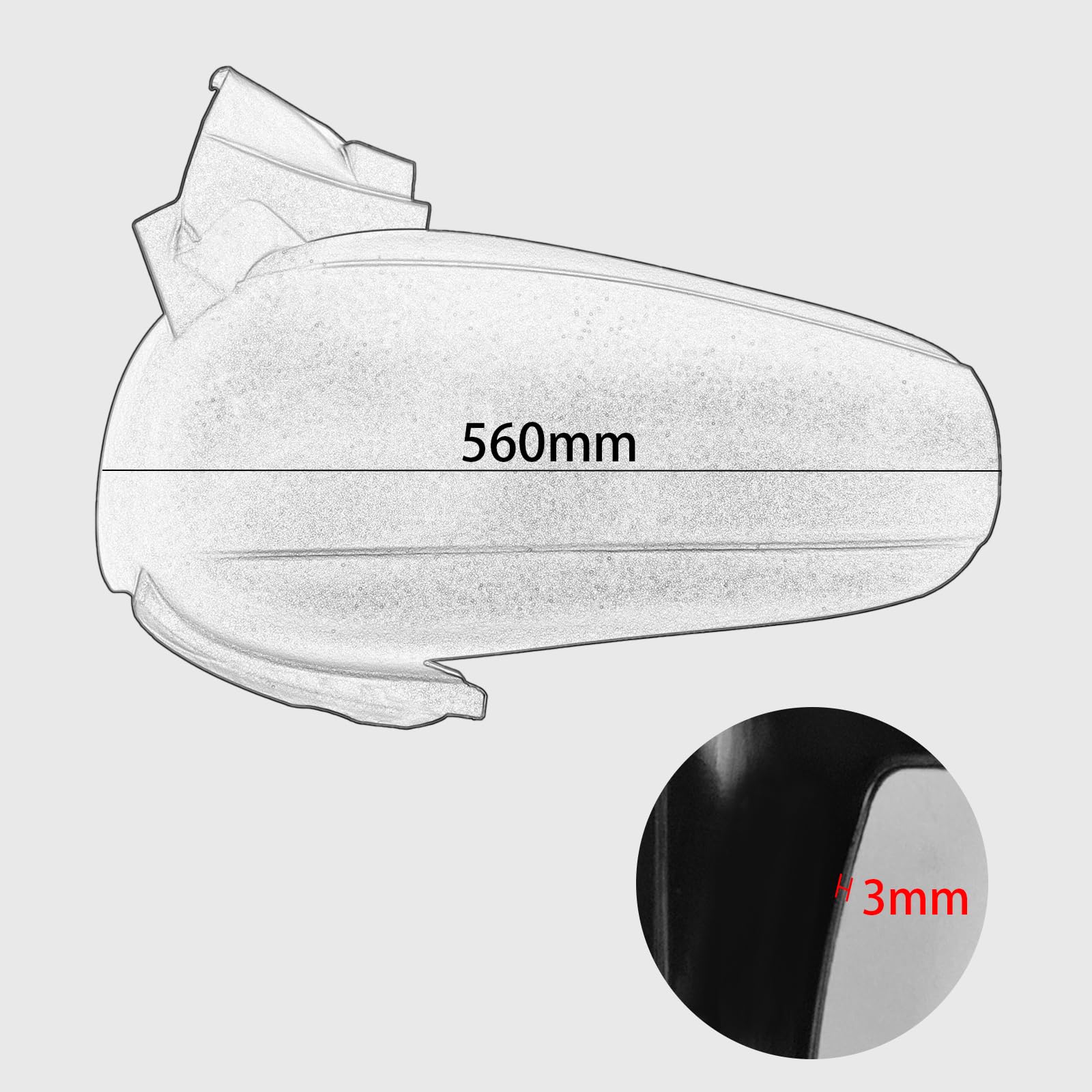 WOOGA moto parafango posteriore parafango parafango ruota Hugger paraspruzzi copertura for YA&MA&HA XMAX300 X-MAX-300 Accessori 2017 2018 2019 2020 2021 2022 2023 2024 (Aspetto in carbonio)