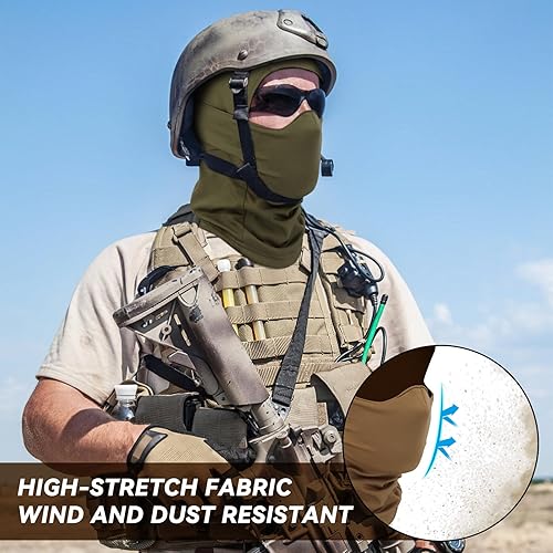Miniatura 6 de AOUTACC Pasamontañas Airsoft, máscara táctica estilo ninja, máscara protectora de cara completa, máscara de silicona suave para