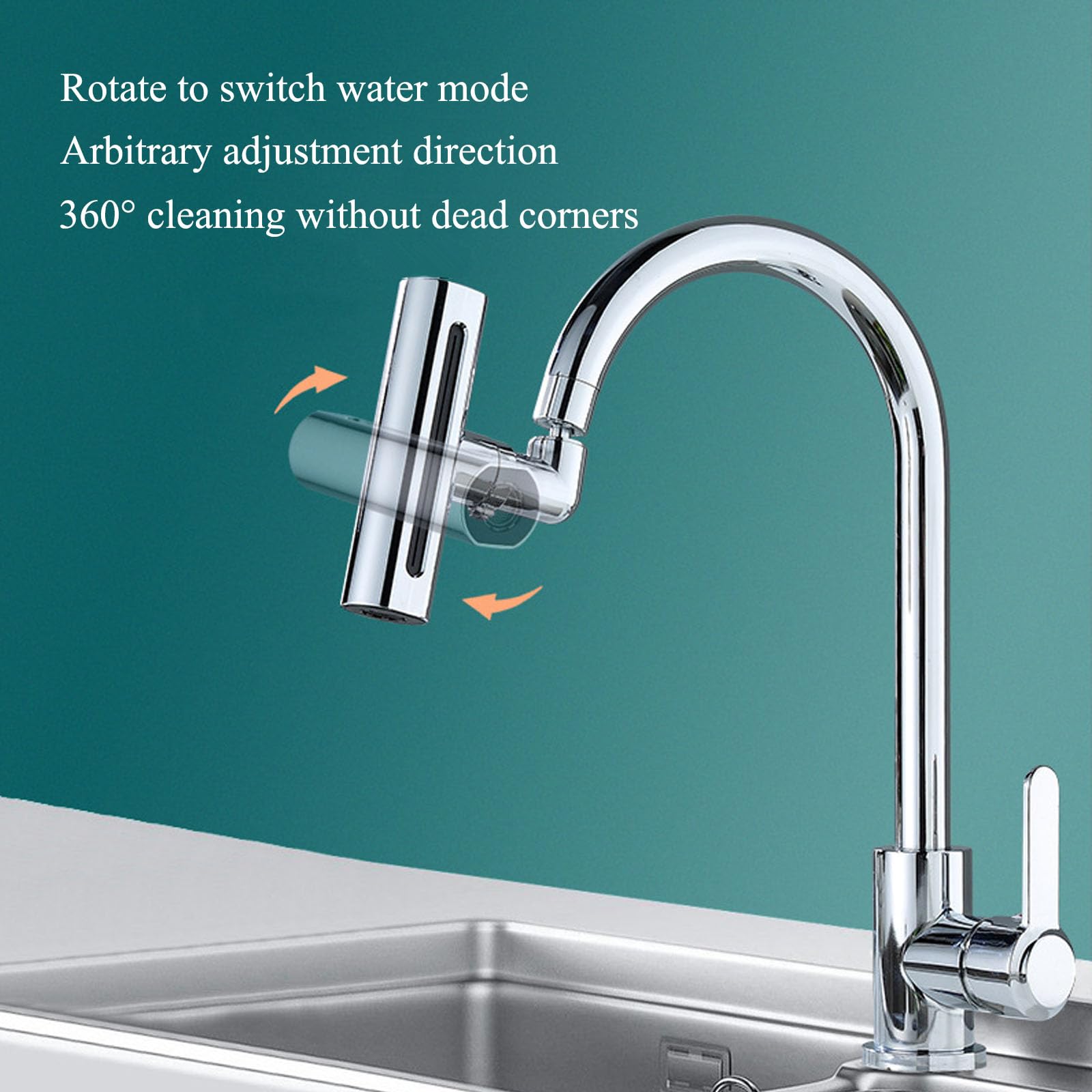 Waterfall Kitchen Faucet Multi-Directional 360 Rotation Four Outlet Modes Rain Waterfall Faucet Extender for Kitchen and Bathroom Sinks — view 4