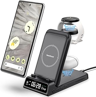 Wireless Charger for Google Pixel Watch, Foldable Wireless Charging Station for Google Pixel Fold/Pixel 7/7A/7 Pro/6/6 Pro/5/4/3/XL Phone, Pixel Buds Pro, Pixel Watch Wireless Charger Stand