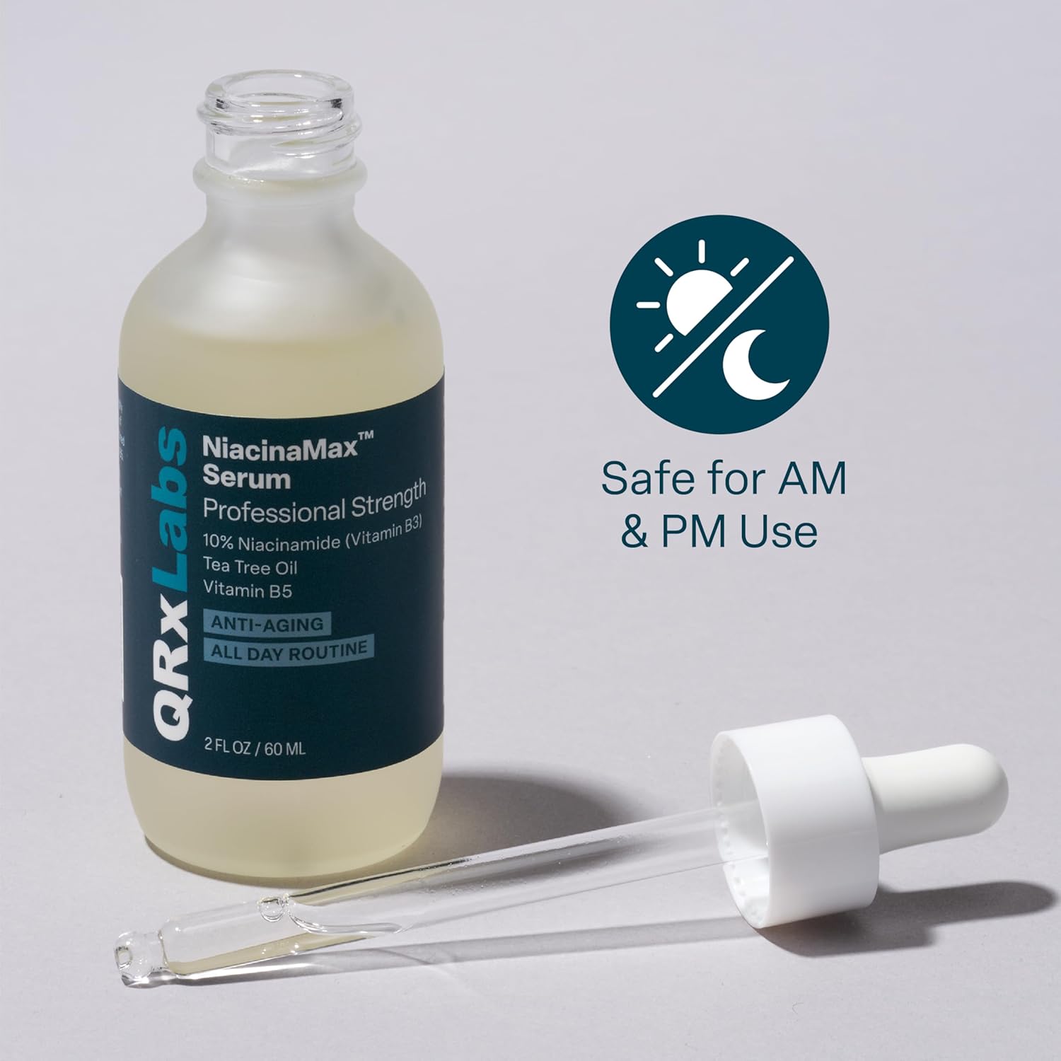 NiacinaMax Serum with 10% Niacinamide (Vitamin B3), Tea Tree Oil, Calendula Extract, Allantoin and Vit. B5 & E – Enhanced Dermal Penetration – Shrinks Pores & Reduces Blemishes on Skin – 2 oz / 60 ml - Image 8