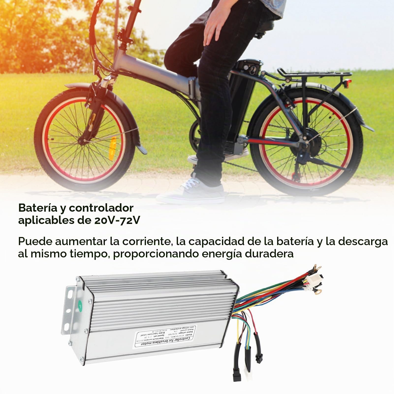 BuyWeek Controlador de Motor de Bicicleta Eléctrica, Controlador Sin Escobillas 36V 48V 1000W 1500W 35A de Onda Cuadrada Controlador de Bicicleta Eléctrica