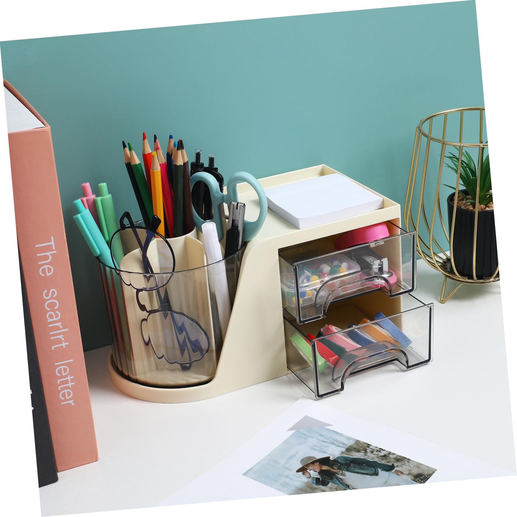 Büromaterial Stiftehalter Drehbarer Schreibtisch-organizer Aufbewahrungsetui für Schreibtisch Stiftehalter für Bürobedarf Arbeitsplatz-organizer