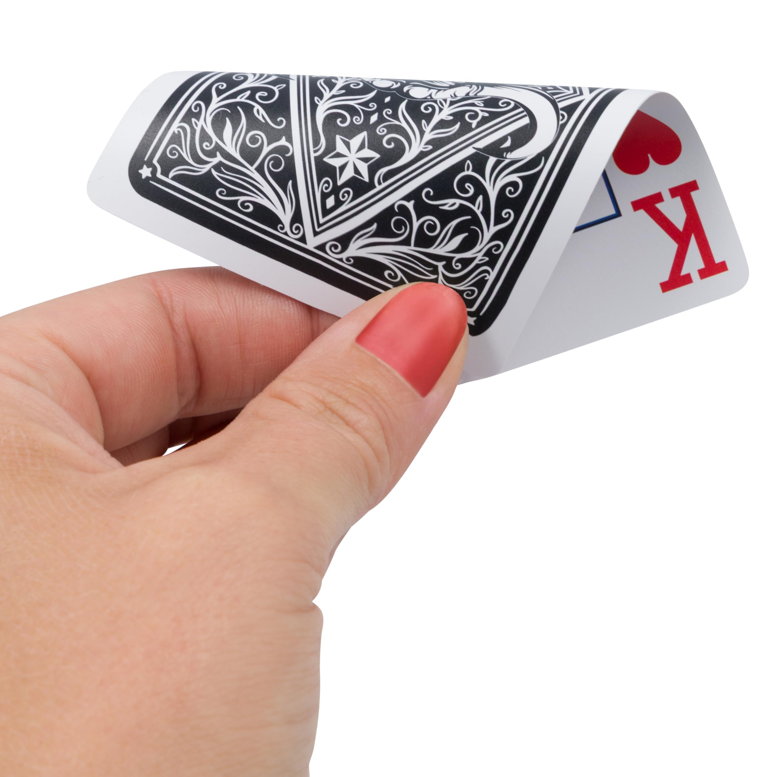 Wasserfeste Pokerkarten aus Plastik – 4 Eckzeichen mit Jumbo Index – Doppelpack Schwarz und Rot