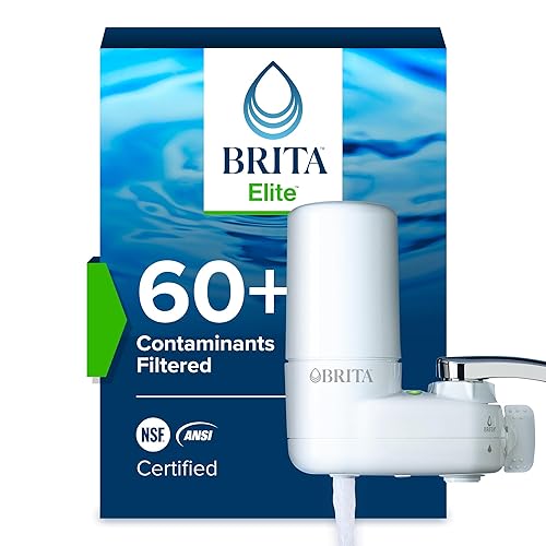 Brita Faucet Mount Water Filter System, White, No-Wait Filtration, Easy Install, Multi-Use Tap Water Filter for Kitchens, Bathrooms & Small Spaces