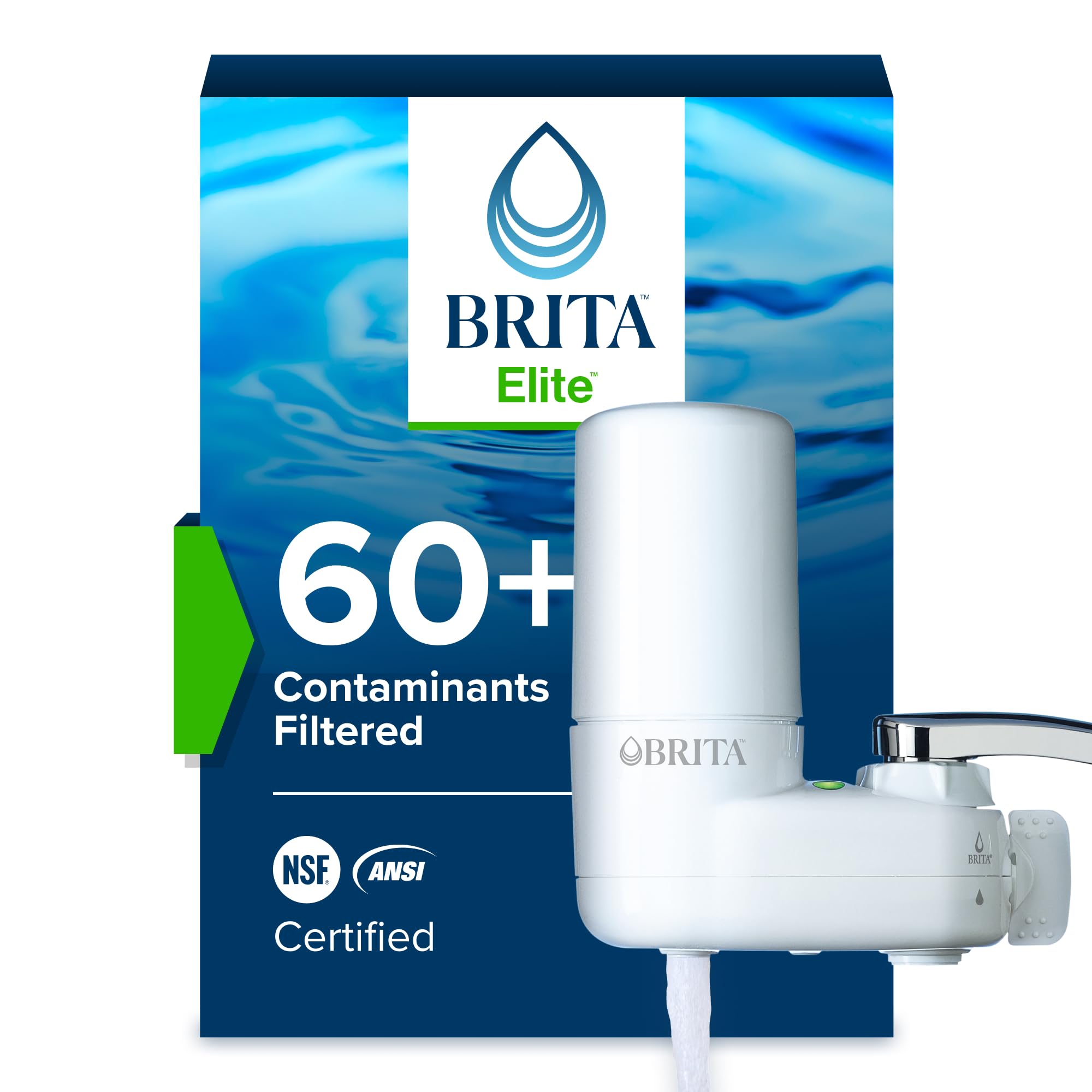 Brita Tap Water Filter System, Water Faucet Filtration System with Filter Change Reminder Pack of 1 42201