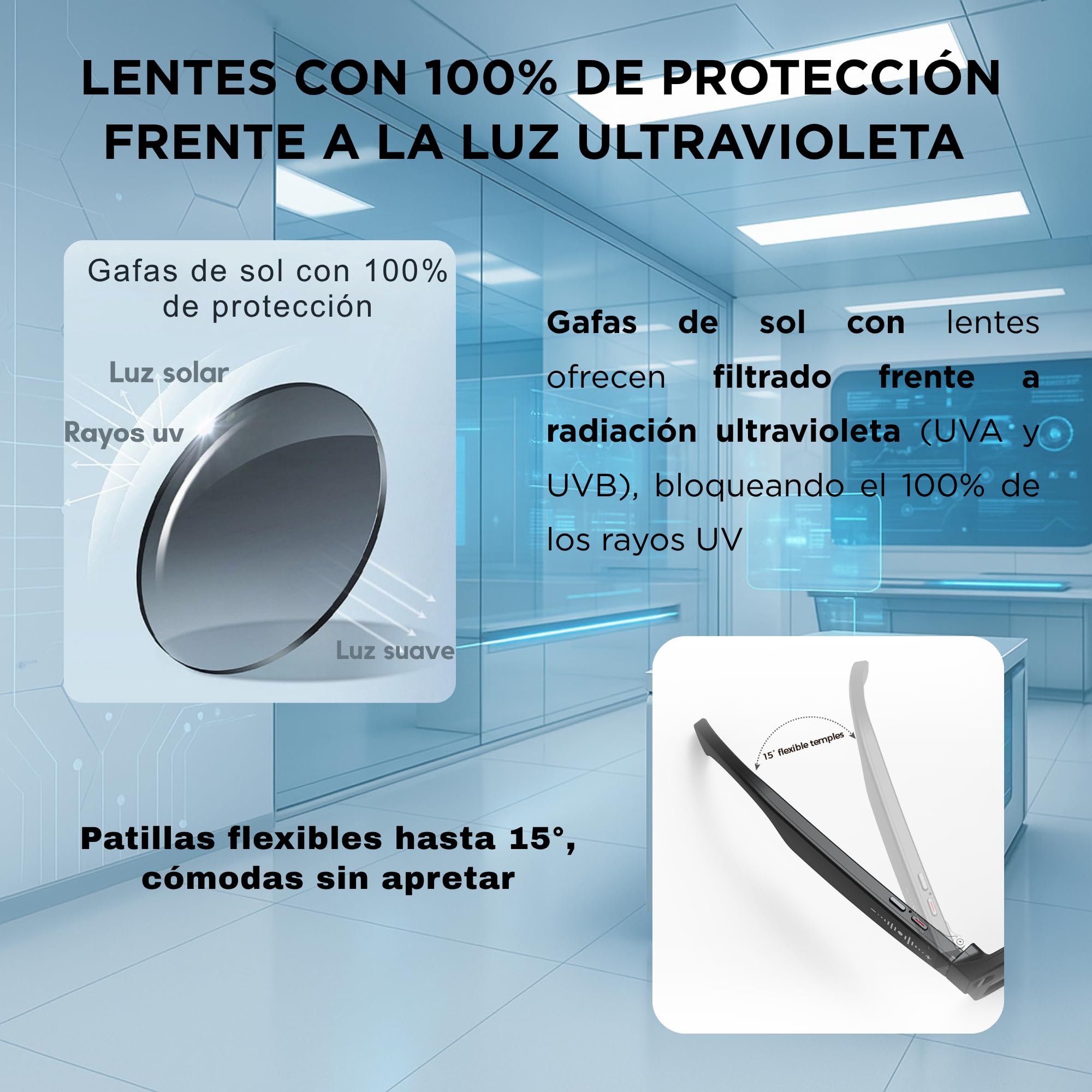 SMARTIA - Gafas inteligentes con cámara, Funda de Carga Portátil, Gafas de sol bluetooth, Manos libres con IA integrada por Voz, APP incluida en español, Smart glasses y Traductor 20 idiomas, 33 MP 4K