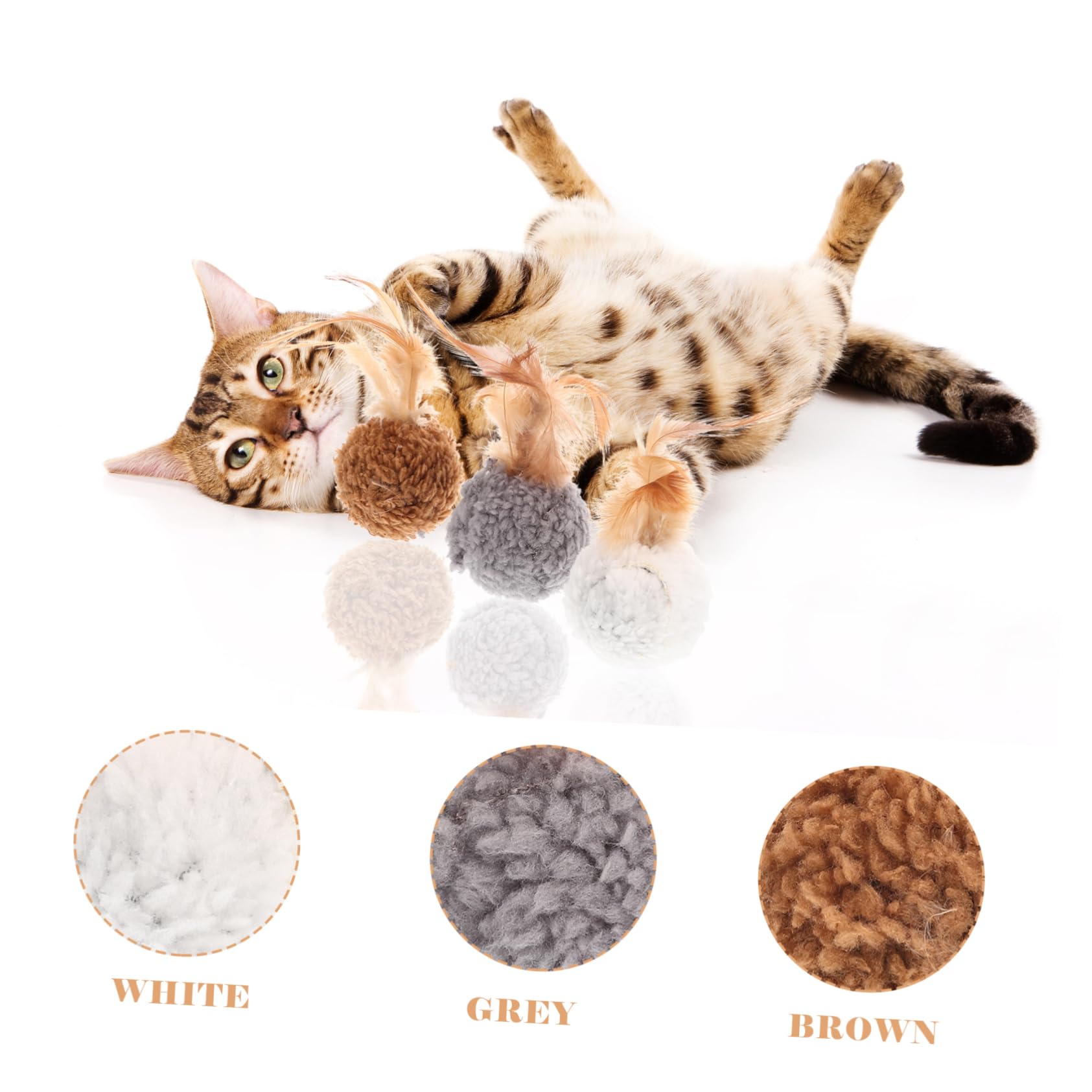 Kisangel 27piezas Juguete para Gatos De Peluche y Cascabeles Accesorio Interactivo para Estimulación y Ejercicio De para Gatos y Gatitos