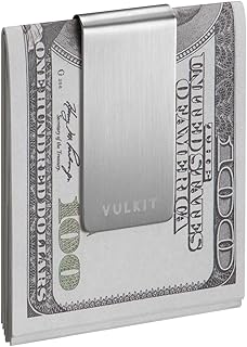 VULKIT Money Clip Stainless Steel Cash Holder EDC Accessories Men's Money Clips