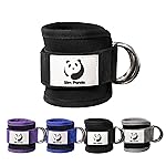 Slim Panda Ankle Strap for Cable Machine,Ankle Cuff for Kickbacks, Booty Hip Abductors,Glute Workouts, Leg Extensions, Curls for Men and Women, Adjustable with Double D-Rings (Single, Black)