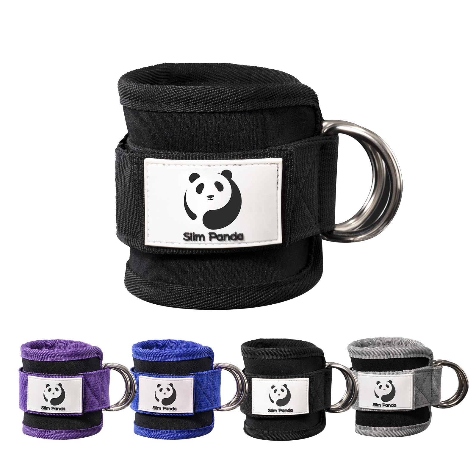 Slim Panda Ankle Strap for Cable Machine,Ankle Cuff for Kickbacks, Booty Hip Abductors,Glute Workouts, Leg Extensions, Curls for Men and Women,