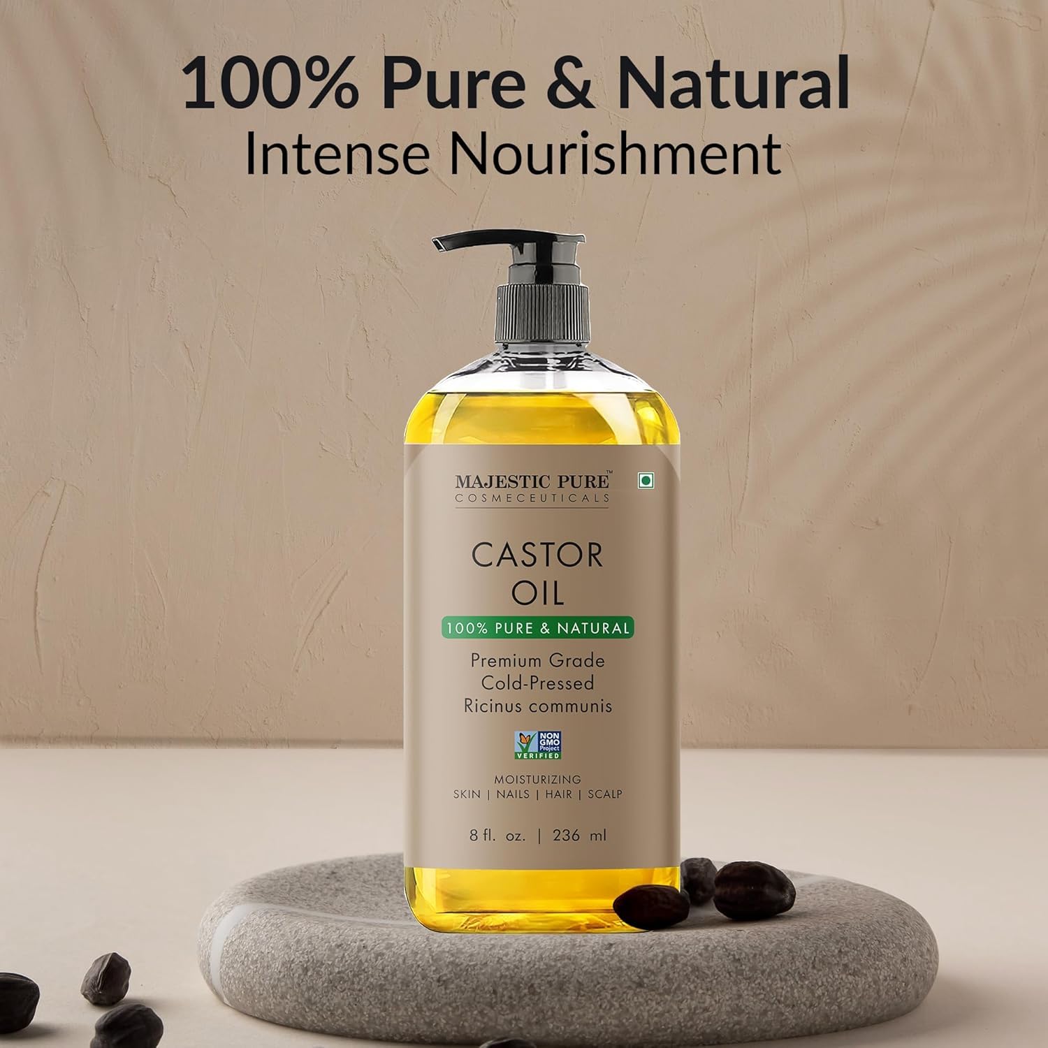 Majestic Pure Castor Oil, 236 ml (Pack of 1) - Image 2