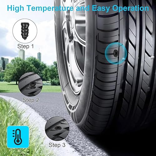 Miniatura 7 de Linkstyle 40 piezas de clavos de goma para reparación de neumáticos, kit de tapones de goma para reparación de neumáticos al vacío, tornillos de