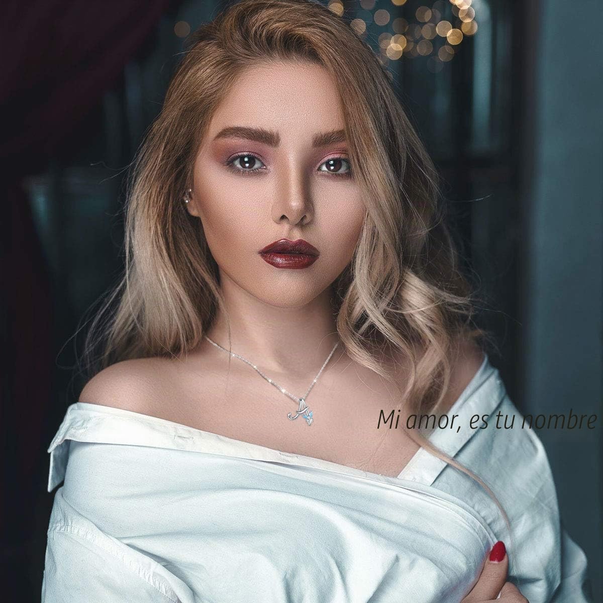 EUDORA Collares Mujer Colgantes Iniciales Letras Plata de ley 925 26 Alfabeto Inicial Nombre Cadena Collar con Zirconia Cúbico Joyería, Regalos Originales para Mujer Hermana Madre Abuela, 45,7cm