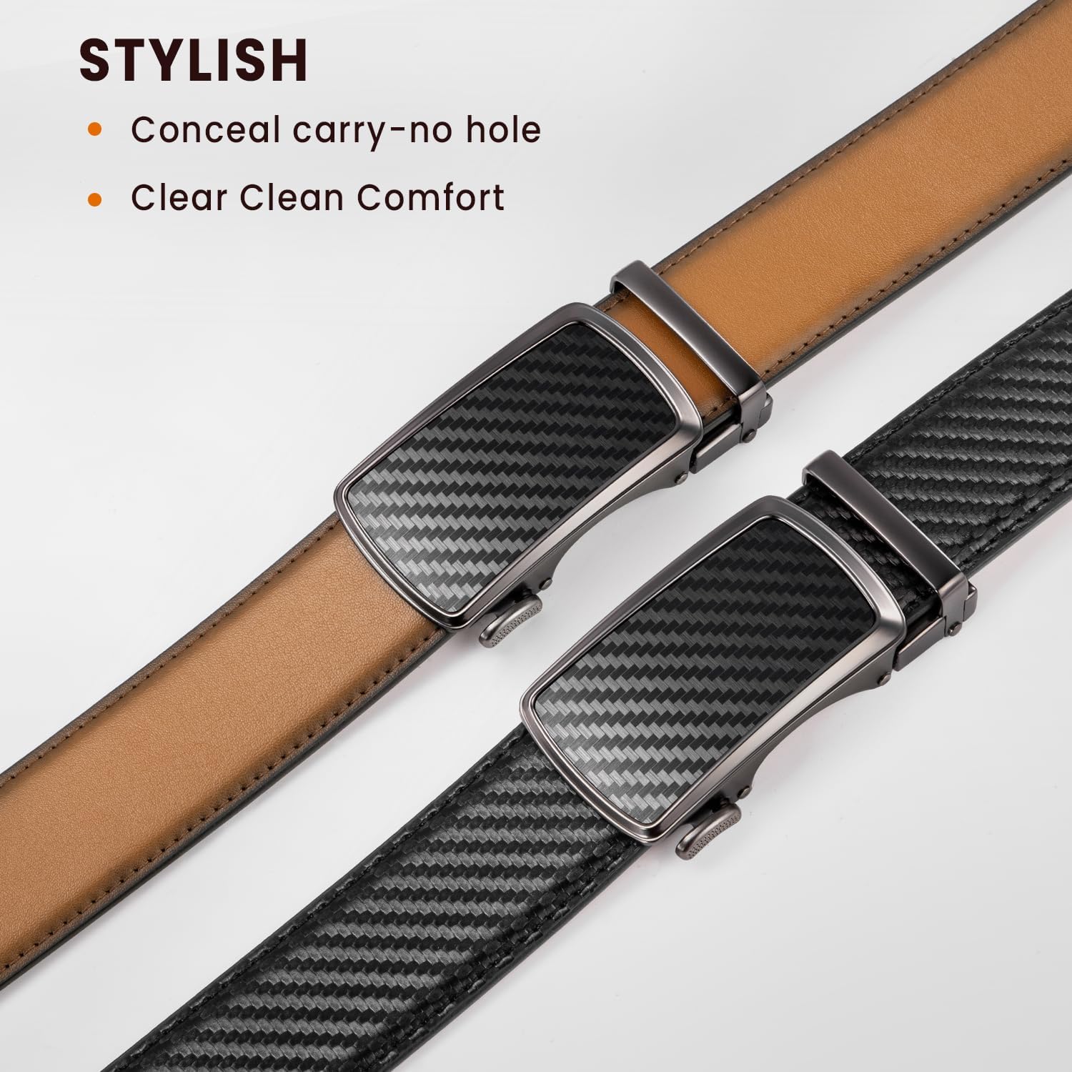 Zitahli Mens belt 2 Pack - Men Leather Belt Design for Work Business and Casual Golf Jeans-Men's Accessories Gifts for Men - Image 7