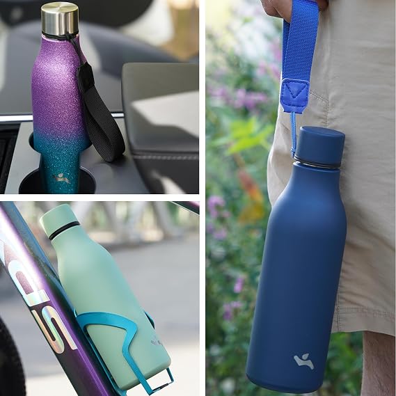 Konokyo Kayışlı Yalıtımlı Su Şişesi, 18oz Çift Duvar Paslanmaz Çelik Vakum Şişeleri Metal Su Şişesi, Ordu Yeşili