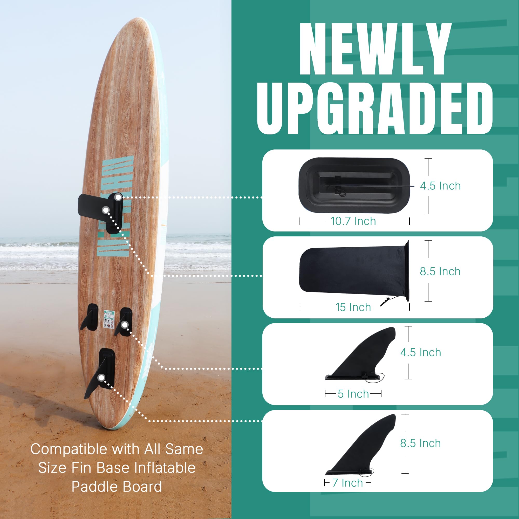 Amazon | niphean SUPフィン交換セット(3個-4インチ/9インチ)、ワイド