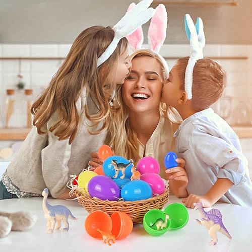Vista 4 de Relleno de cesta de Pascua para niños, 12 piezas de huevos de Pascua rellenos con juguetes, cestas de Pascua para niños, regalos de Pascua