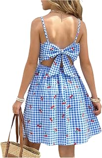 BEAUDRM Girl's Cherry Dresses Cute Bow Dress Summer Vacation Sundresses Beach Resort Cruise Outfits