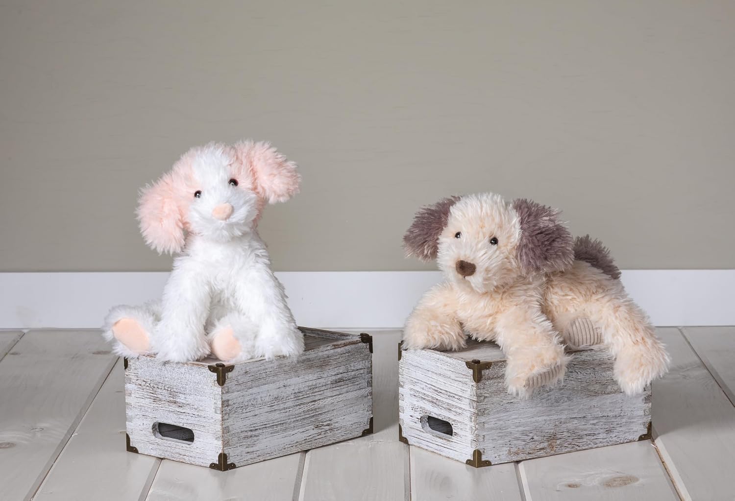 Mary Meyer Stuffed Animal FabFuzz Plush Soft Toy, 13-Inches, Hannah Puppy Pink