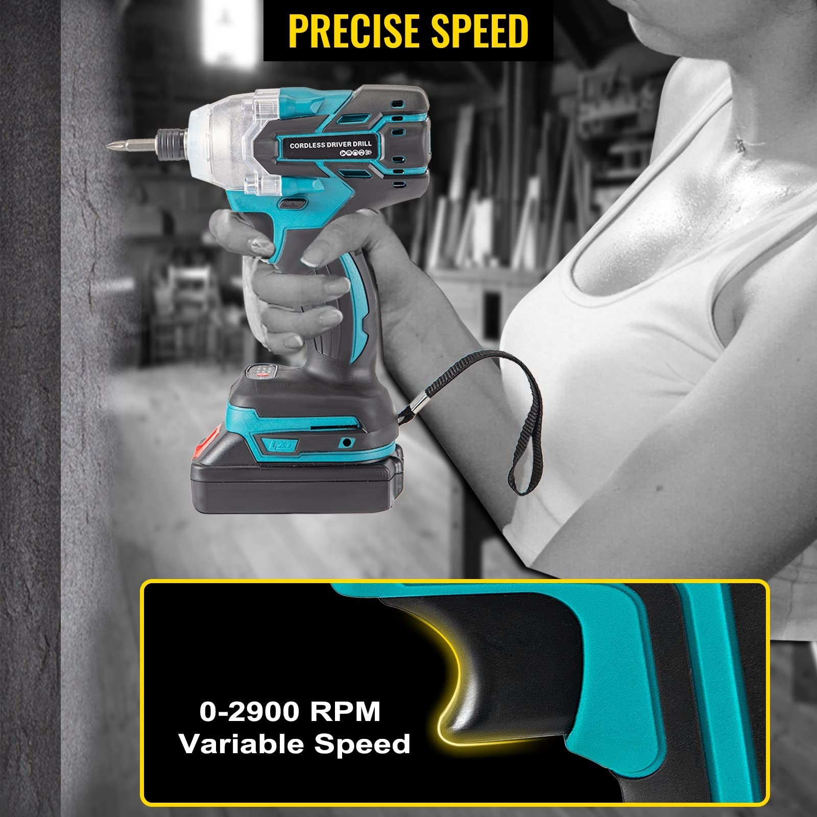 20V bezszczotkowy wkrętak elektryczny 1300in-lbs akumulator litowo-jonowy akumulator akumulatorowa wiertarko-wkrętarka DIY Impact Power Tool Materiały budowlane