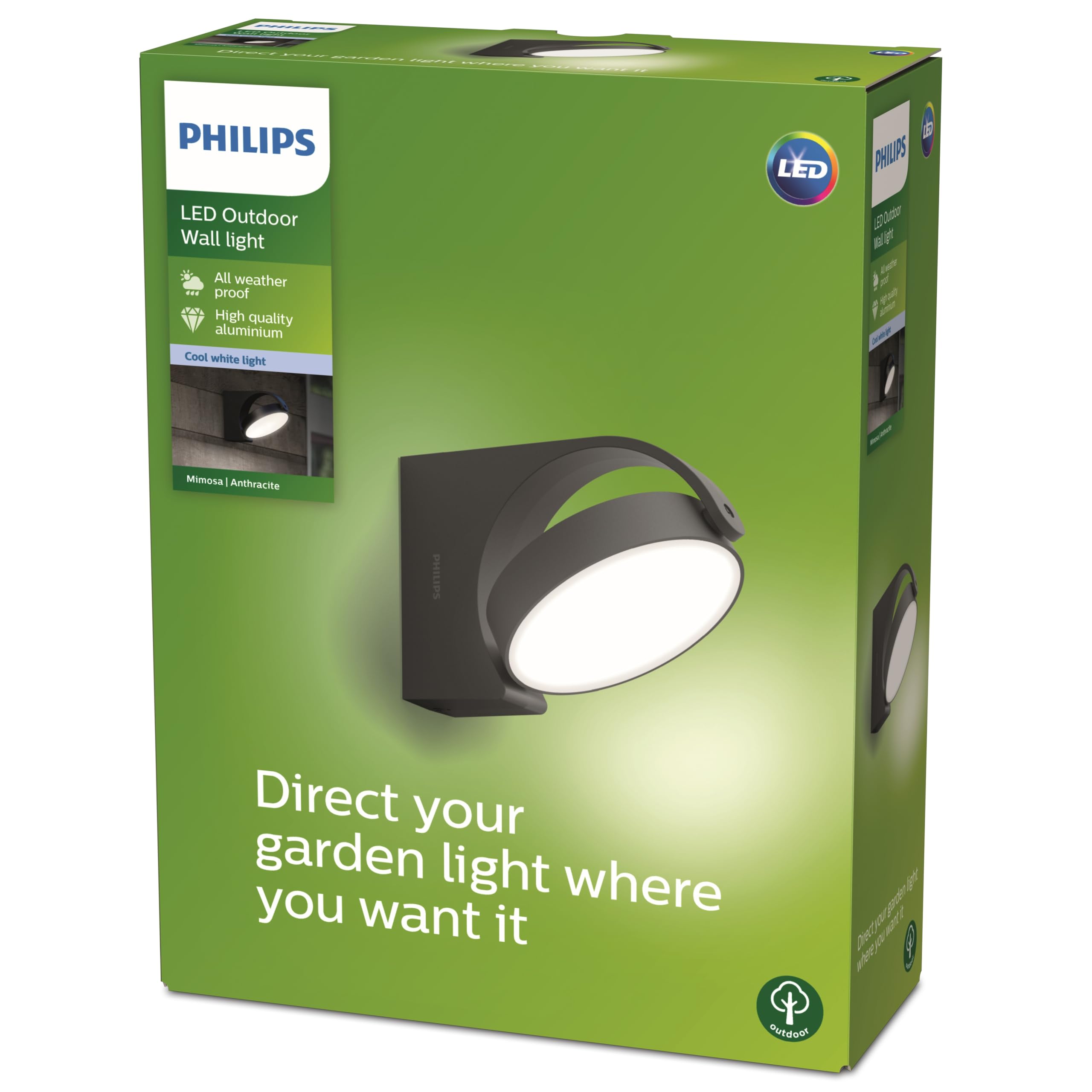 Applique murale extérieure Mimosa Philips orientable 7W projecteur façade gris anthracite - 8