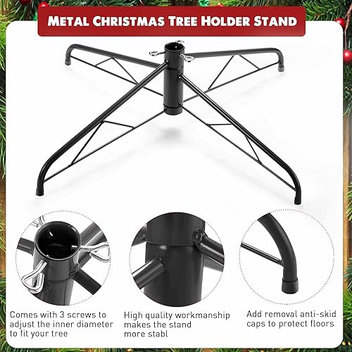 Miniatura 3 de Roowest Soporte de repuesto para árbol de Navidad artificial giratorio de metal, base plegable para árbol de Navidad, base de árbol verde para
