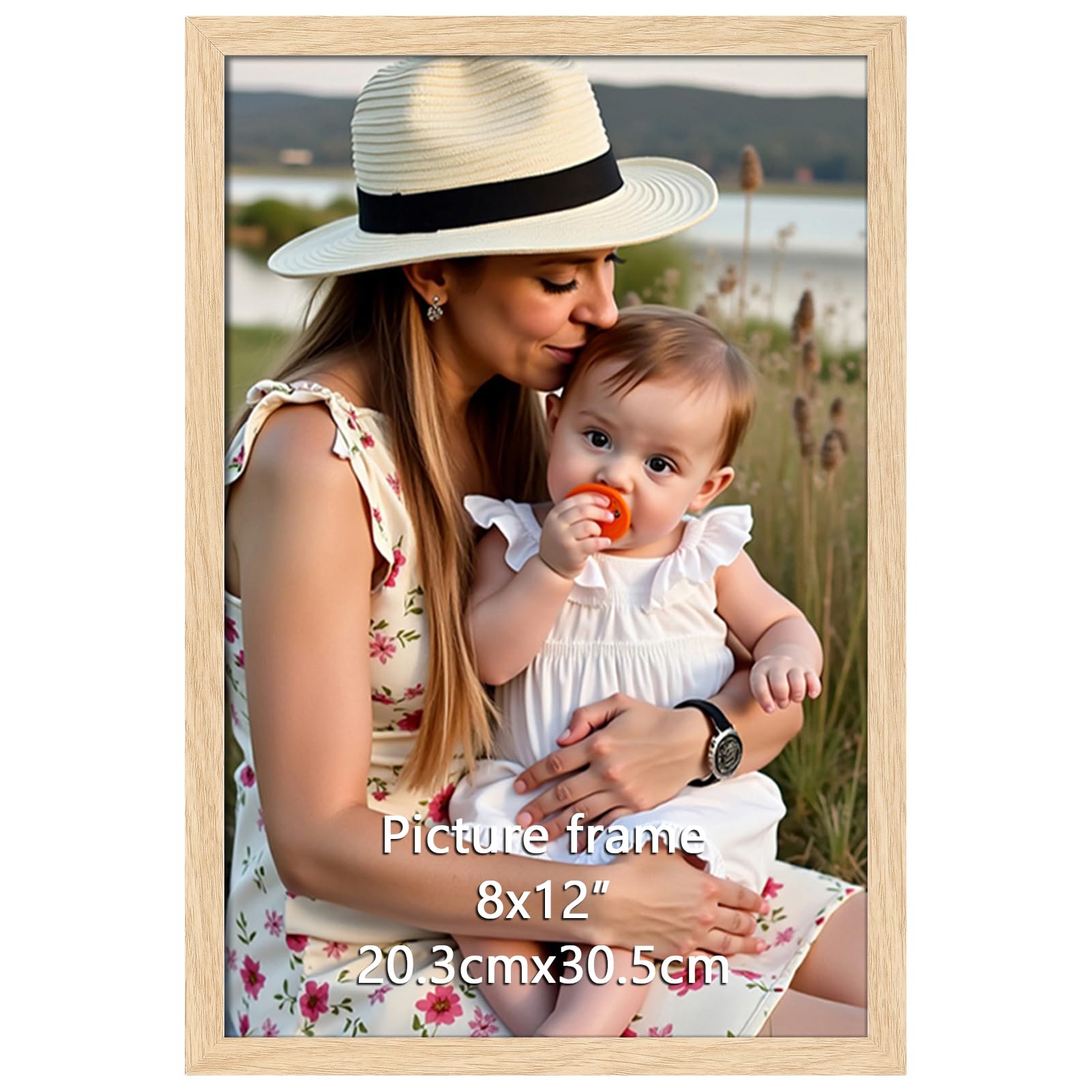 Ditwis 12x8 Photo Frame Wood Colour, Modern Natural Picture Frame for Living Room, Bedroom and Office, Wall or Desk Display โ image 1