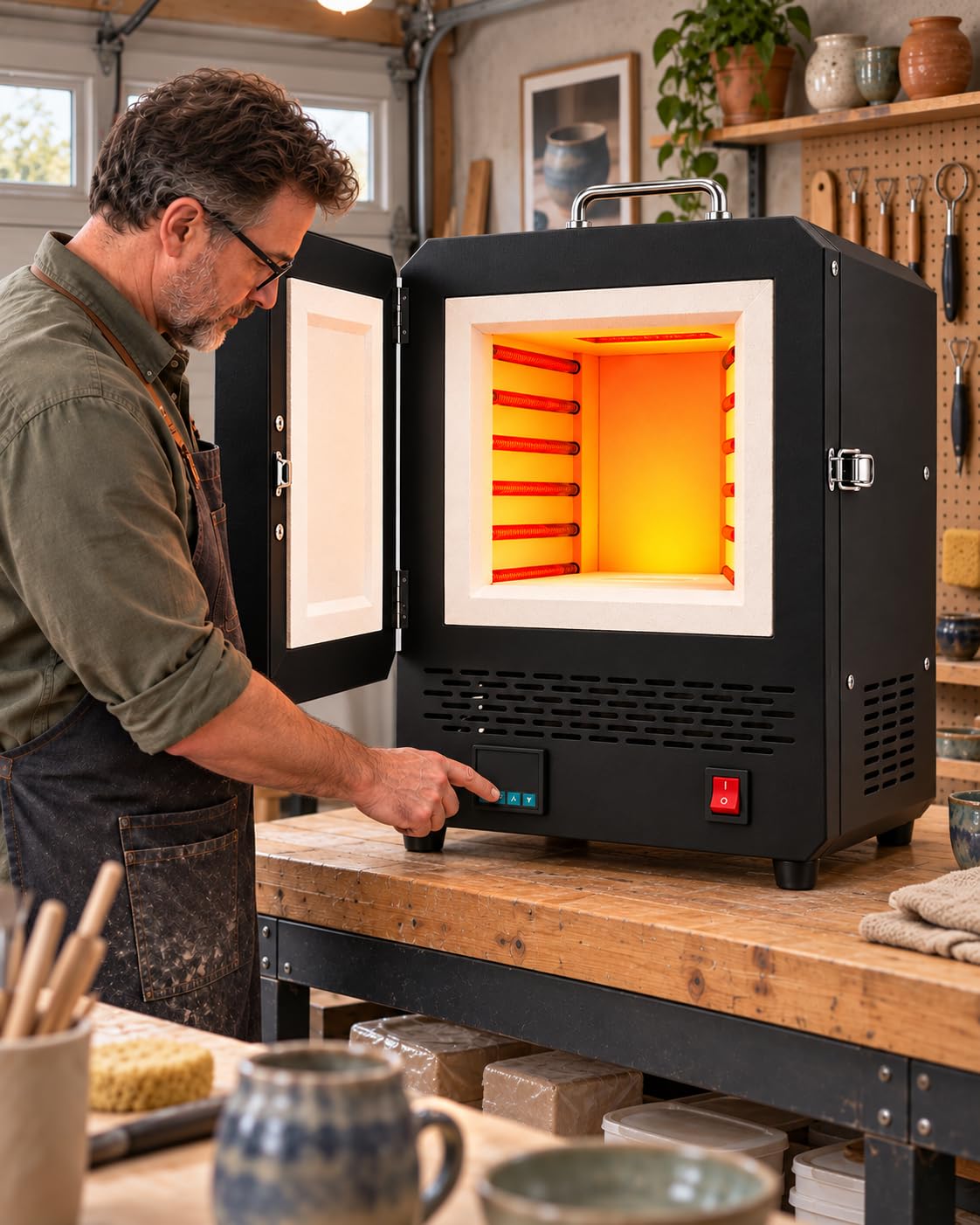 Horno De Sobremesa 1500 W, Horno Eléctrico Para Cerámica Con PID