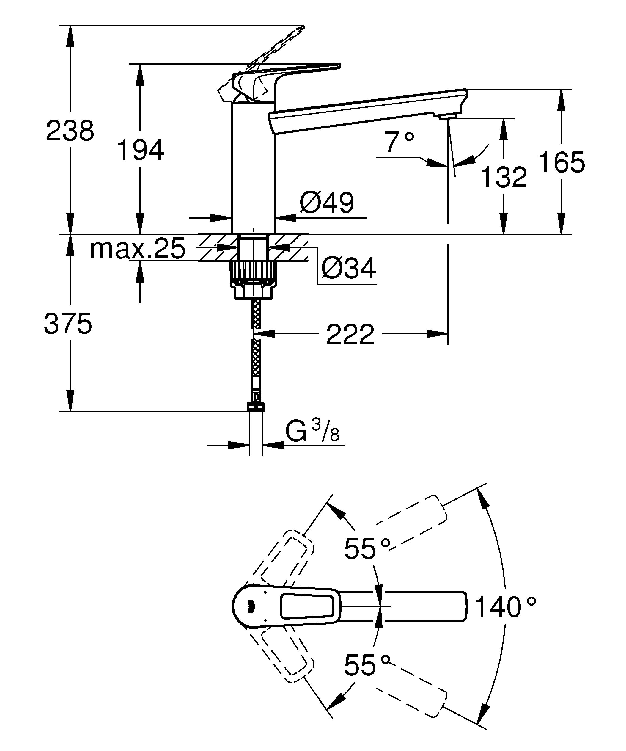 GROHE Bauloop Mitigeur Monocommande Évier 31706000 (Import Allemagne), Chrom