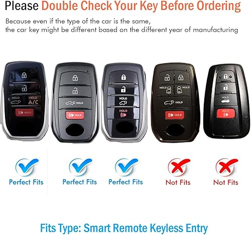 Miniatura 2 de Tukellen Funda de cuero para llavero Toyota con llavero compatible con Land Cruiser 2019-2022, Venza 2021-2022, RAV4 Prime, Hilux, Fortuner, Tundra