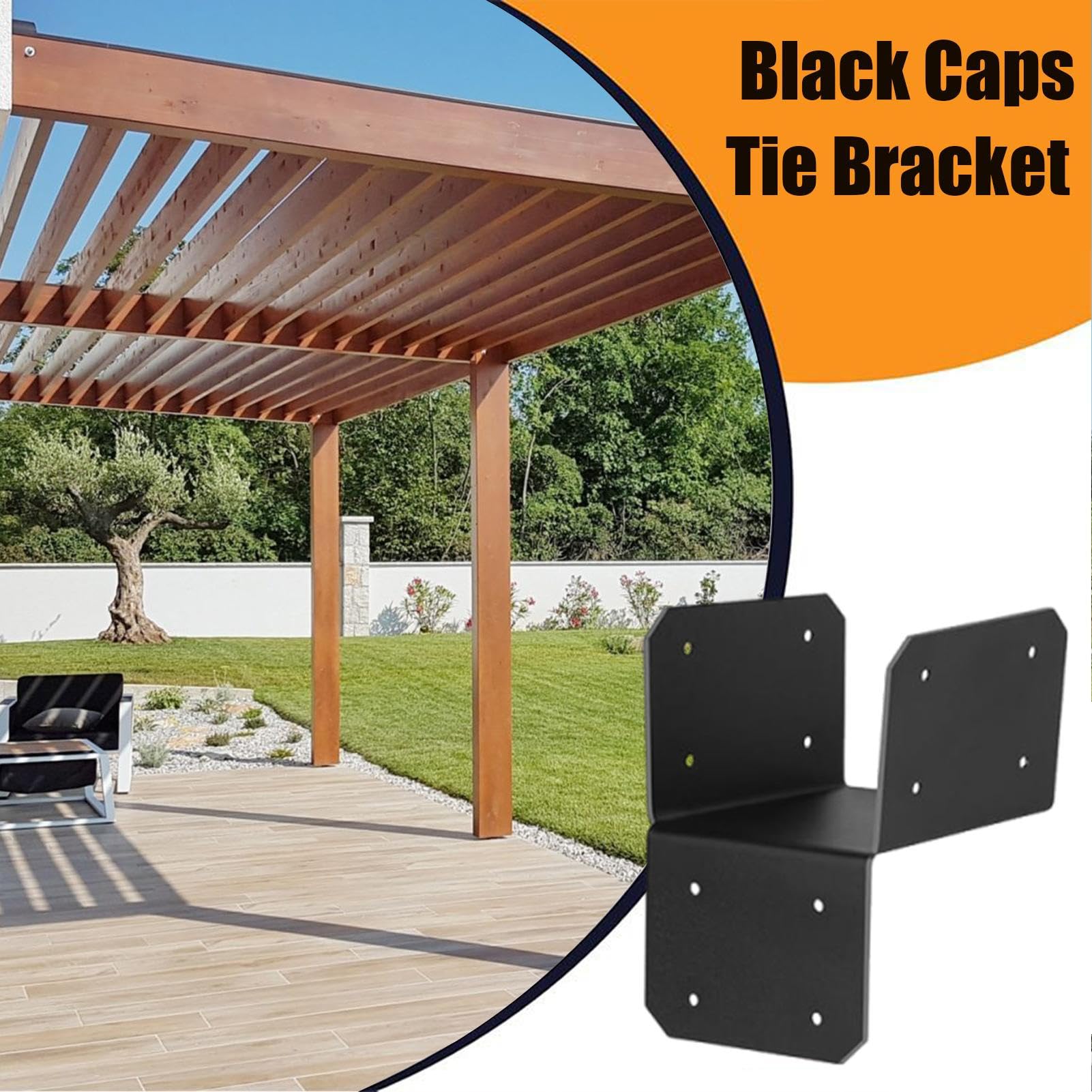 Staffe 4x4 4 Pezzi Staffe di Montaggio in Acciaio per Giunto Trave | Rinforzo per Gazebo Recinzione Capanna Pergolato Terrazza Giardino