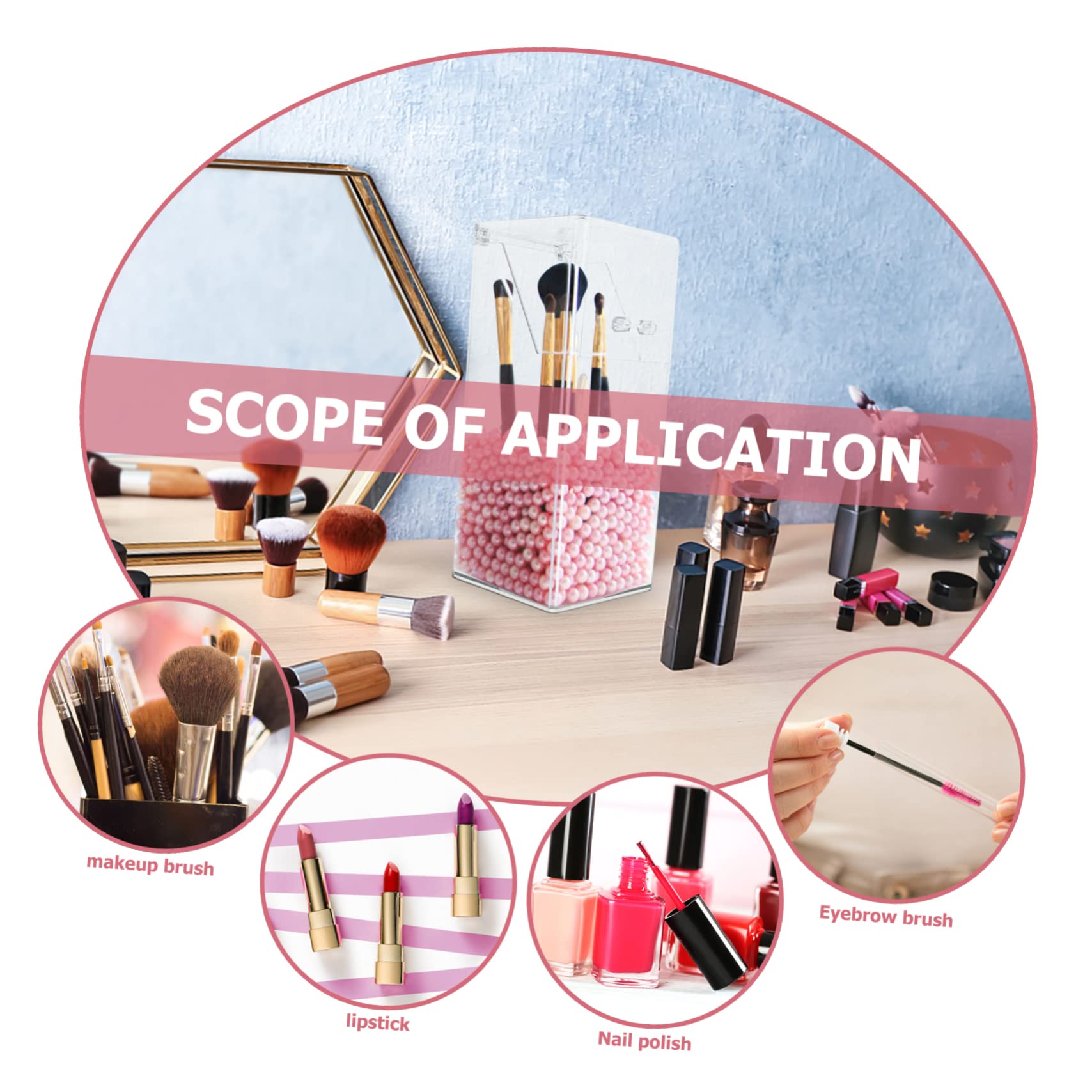 Baluue Cubo para Guardar Cosméticos de Transparente Caja para Guardar Maquillaje Contenedor para Brochas para Organizar Herramientas de Escritorio el Baño o Cuarto de Maquillaje