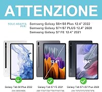 FOGARI Billentyűzet Védőtokkal Samsung Galaxy Tab S8 Plus S7 FE S7 Plus Tablet Klaviatúra Fekete 12.4 Hüvelyk 2