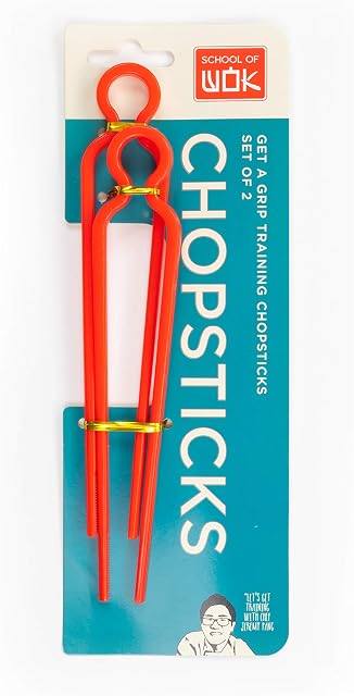 School of Wok - Training Chopsticks for Children and Beginners, Reusable, Easy-to-Use Design, 2 Tong-style, Learning, Chinese Tableware