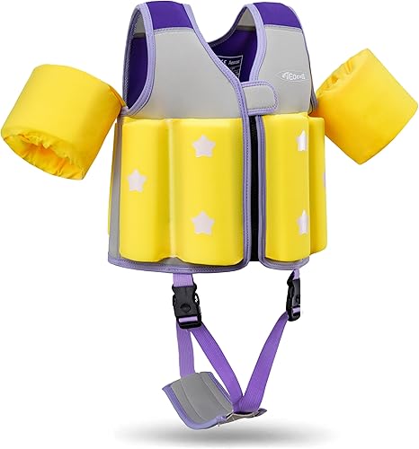 Miniatura 4 de Flotadores de piscina para niños de 1-2-3-5-7-9 años, chaleco de natación para niños pequeños de 20-30-50-70 libras, cómoda chaqueta flotante para