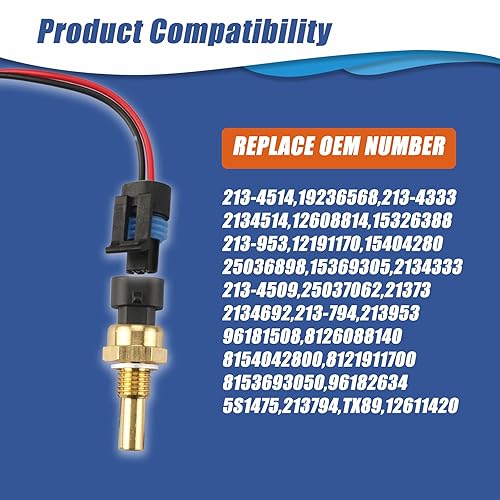 Miniatura 4 de Sensor de temperatura del refrigerante del motor+conector de coleta para GMC Sierra Yukon, Saab 9-7x, Saturn Vue Buick Lacrosse, Chevy Camaro Impala