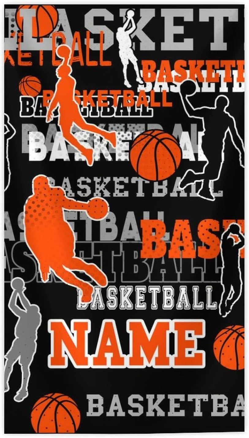 Personalized Beach Towels - Lightweight Quick Dry Basketball Beach Towel for Boys Girls - 40x70 Inch Microfiber Towel Gifts for Holiday, Pools, Travel