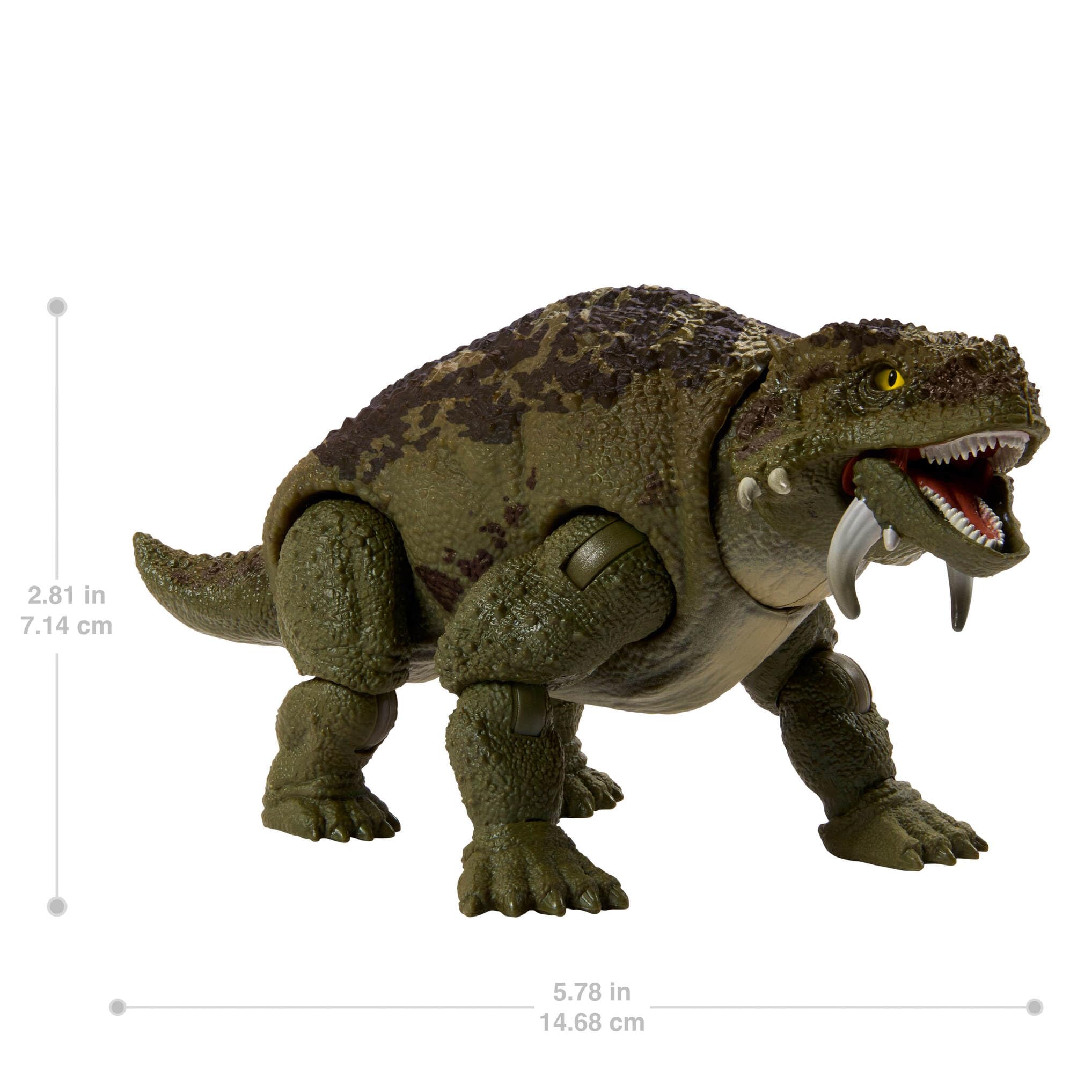 Mattel Jurassic World Colección Hammond Escutosaurio Figura de acción de dinosaurio, diseño de primera calidad con ojos de cristal y 14 puntos de articulación, JDJ08