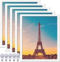 Vista 32 de Juego de 5 portarretratos de 18 x 24 pulgadas, marcos de fotos negros de alta transparencia para galería de pared horizontal de escritorio vertical