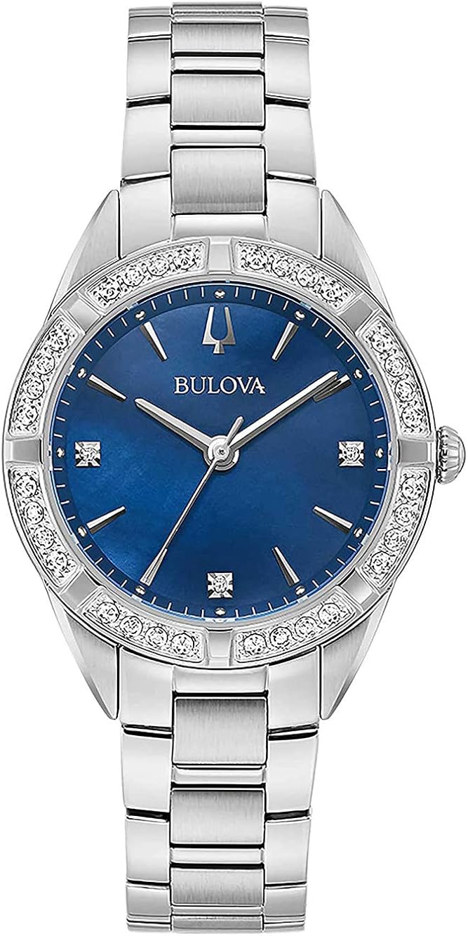 Bulova Orologio Analogico Quarzo Donne con Cinturino in Acciaio Inox 96R243