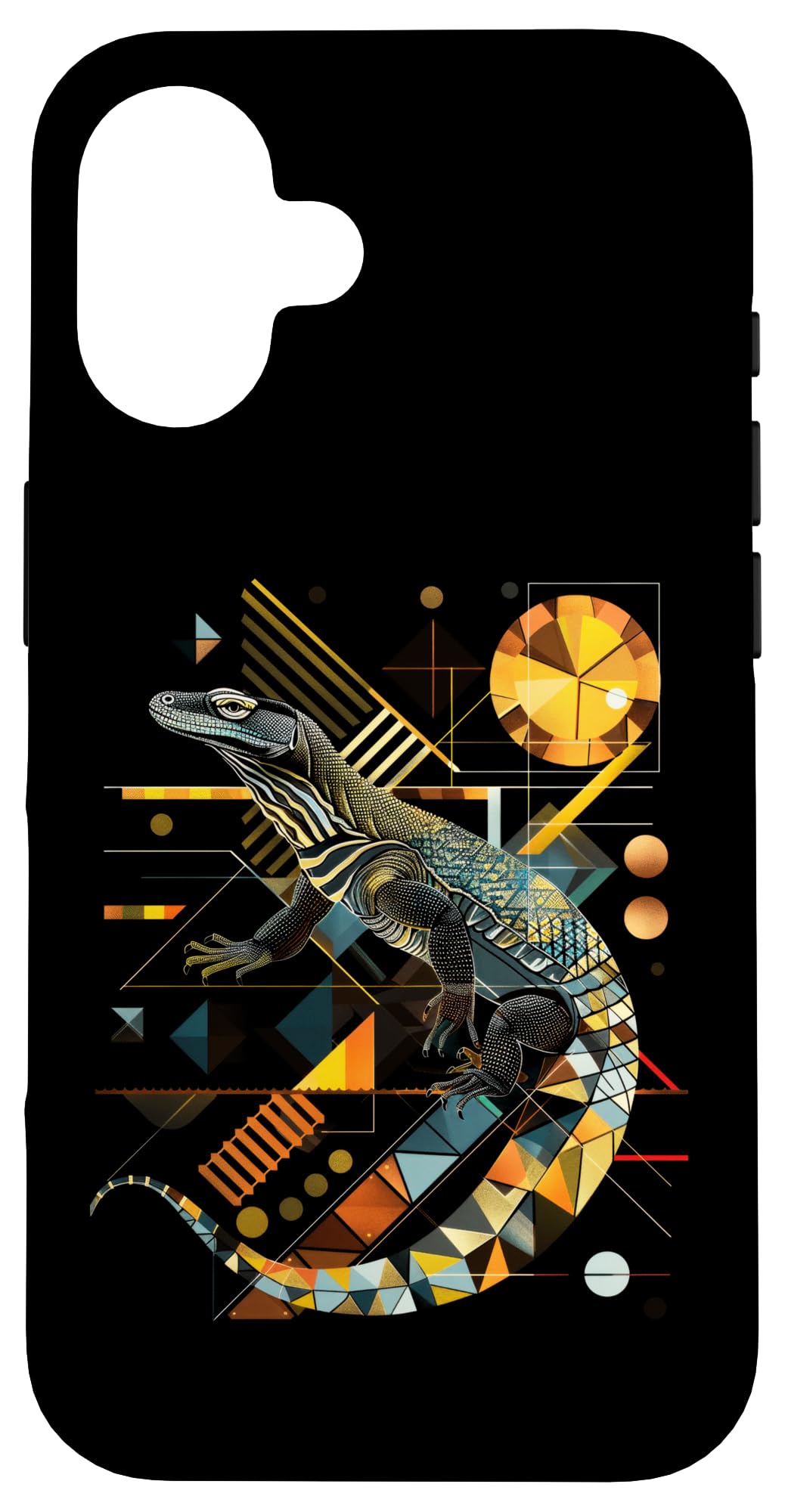 Komodo Dragon Abstract Geometric Geometric lizard Case for iPhone 16