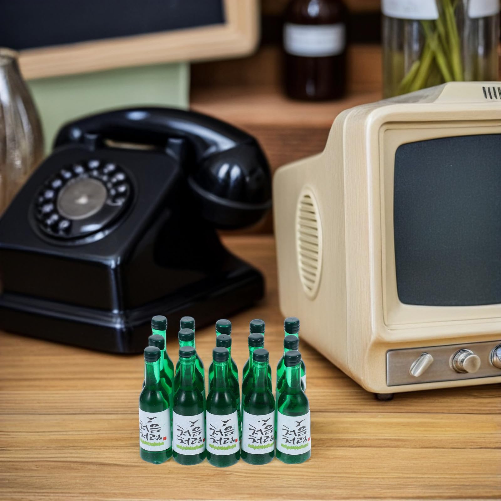 【ミニチュア】中国酒・韓国酒　陶器製　3本セット　レア Amazon.co.jp: ミニチュア酒瓶 置物 樹脂製 15個入り 緑色 韓国風 写真