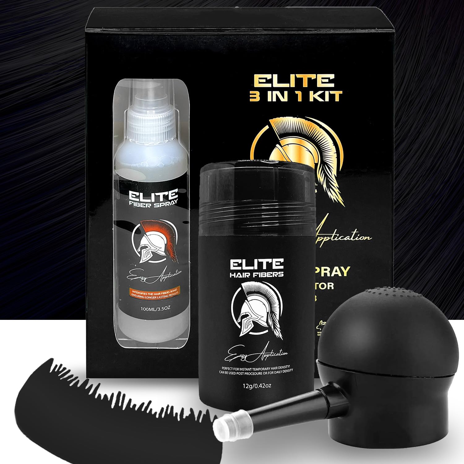 Elite Hair Fibers Starter Pack Includes 12g Bottle