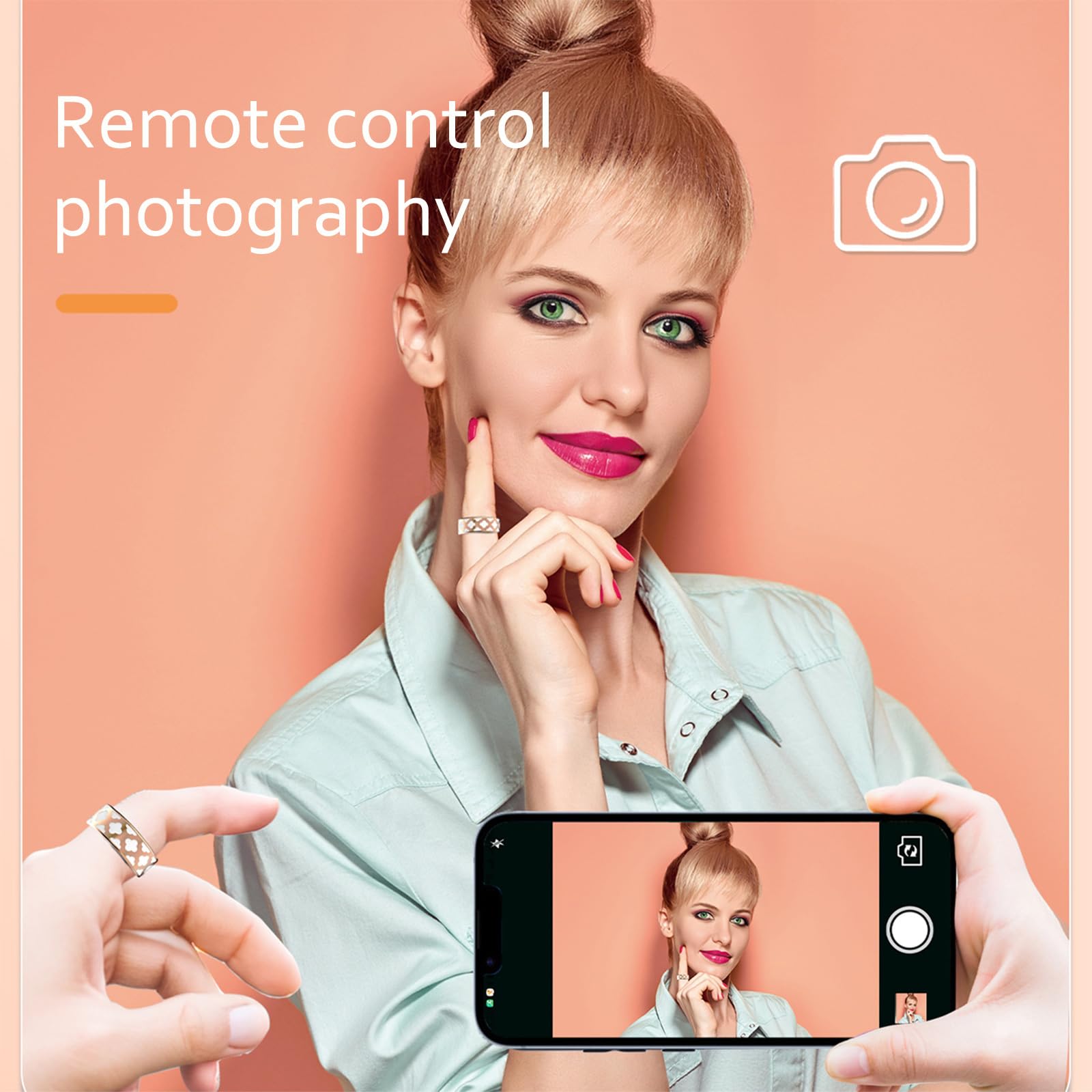 findtime Bague intelligente dorée pour femme et homme - Pour Android et iOS - Moniteur de sommeil - Moniteur de fréquence cardiaque - Podomètre - Suivi d'activité - Or rose