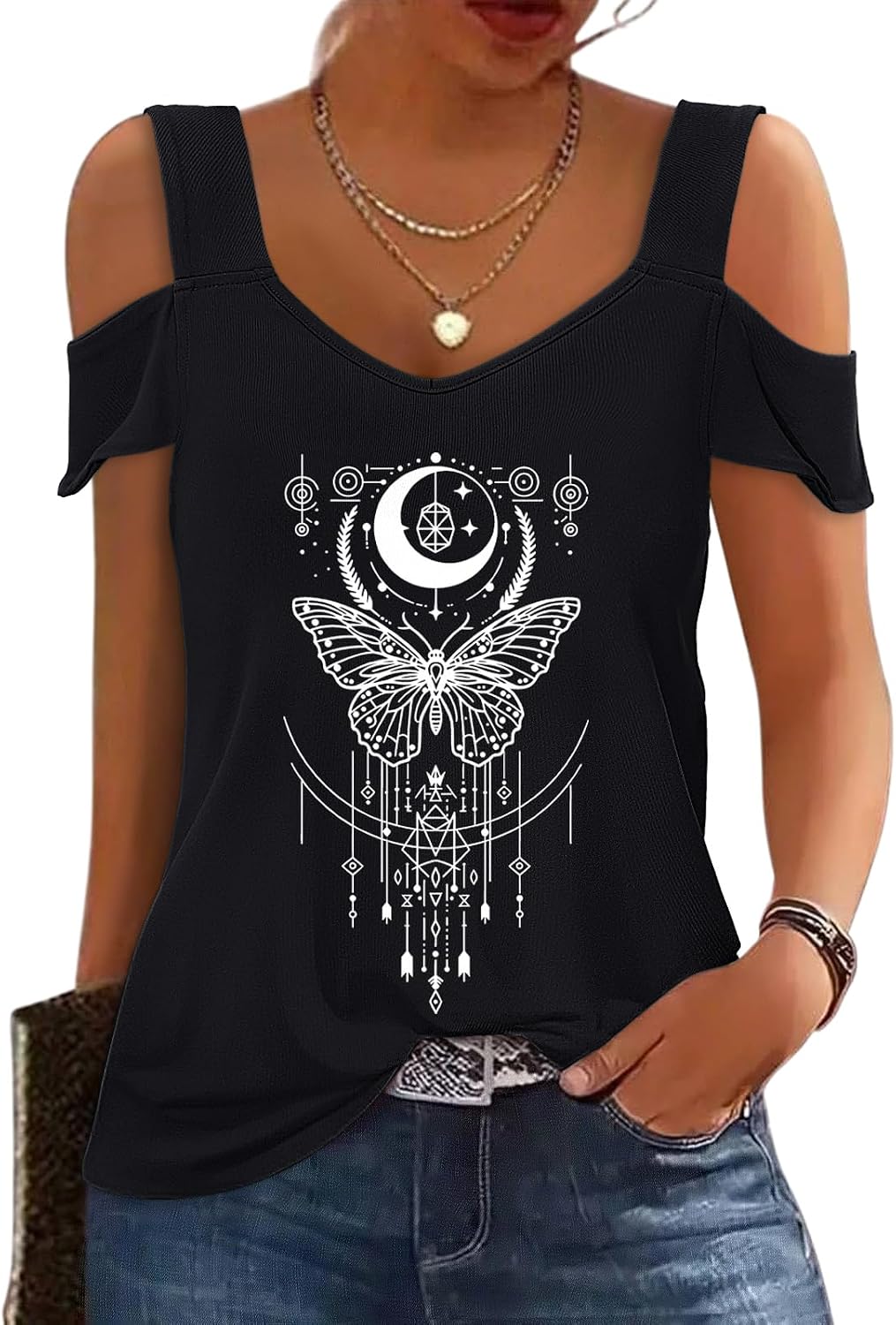 RIROW Summer Cold Shoulder Tops Womens Tank Tops Off the Shoulder Shirts
