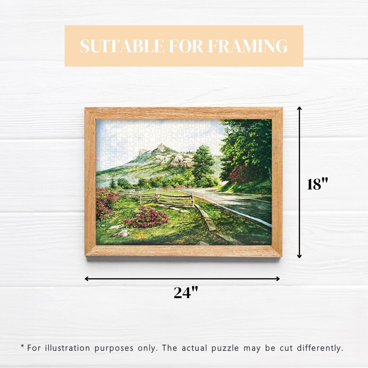 Heritage Puzzle - Grandfather Mountain by William Mangum - 550 Pieces Puzzles for Adults - Scenic North Carolina Jigsaw Puzzle - Frameable Mountain Landscape 24" x 18" Finished Size