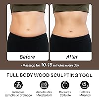 Vista 5 de Herramienta de masaje de terapia de madera para grasa abdominal, cepillo corporal de masaje de meridiano de madera para removedor de celulitis