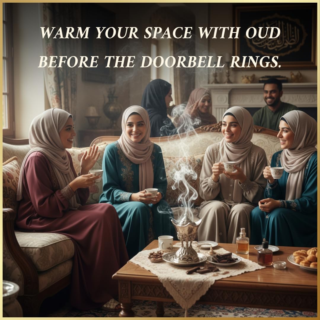 Oud Bakhoor Deluxe by Dukhni - Incensi arabi Bakhoor, 40 pezzi, fatti a mano, ricchi, lussuosi, miscela di Oudh legnosa naturale, regalo lussuoso per Ramadan e Eid, per rilassarsi e meditare